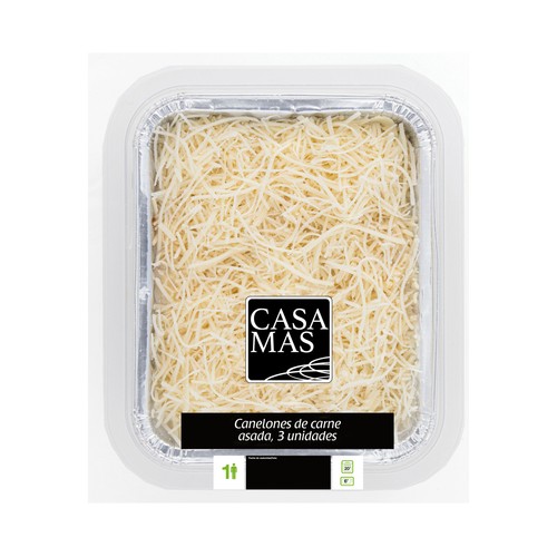 CASA MAS Canelones caseros de carne, listos para calentar y comer CASA MAS 350 g.