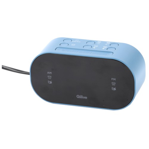 Radio reloj despertador QILIVE Q.1105, display LED 0,6", sintonizador de radio AM/FM, doble alarma.