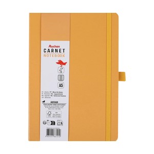 Imagen de Cuaderno A5 de hojas rayadas, 96 hojas, color naranja, ALCAMPO.