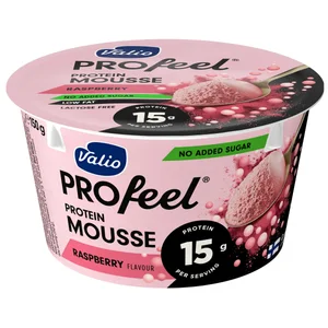 VALIO Profeel Mousse sabor frambuesa, sin azúcares añadidos y con alto contenido en proteína (15 g) 150 g.