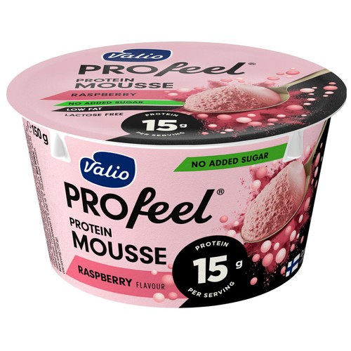 VALIO Profeel Mousse sabor frambuesa, sin azúcares añadidos y con alto contenido en proteína (15 g) 150 g.