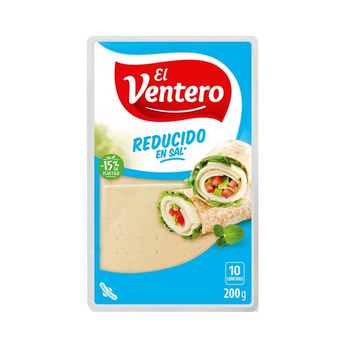 EL VENTERO Queso en lonchas tierno reducido en sal EL VENTERO 200 g.