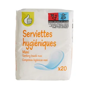 PRODUCTO ECONÓMICO ALCAMPO Compresas higienicas maxi sin alas 20 uds.
