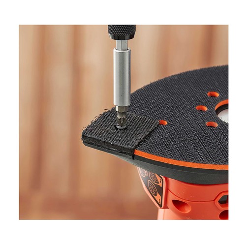 Multilijadora mouse rotorbital 200W, BLACK + DECKER BEW200-QS. Incluye 6 hojas, 2 platinas y accesorio para detalles.