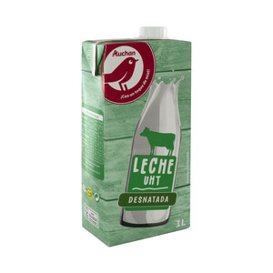 Imagen de AUCHAN Leche desnatada de vaca 1 l. Producto Alcampo