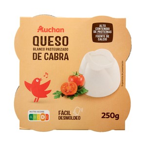 AUCHAN Queso fresco de cabra 4 uds. x 62,5 g. Producto Alcampo
