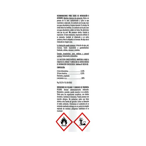 CASA JARDÍN Insecticida aerosol con olor a limón para todo tipo de insectos CASA JARDÍN 600 ml.