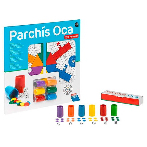 Juego de mesa clásico Parchís y La Oca, de 2 a 6 jugadores, FALOMIR JUEGOS.