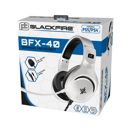 Auriculares gaming con cable, compatibles con PS5 y PS4, BLACKFIRE Headset BFX-40.
