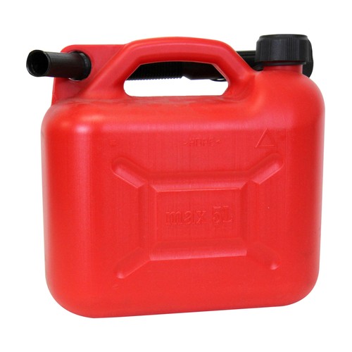 Bidón de 10 litros, homologado y resistente plástico de color rojo ROLMOVIL.