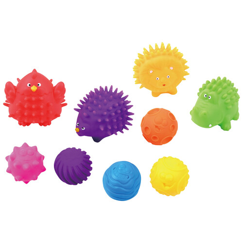 Set de 4 bolas sensoriales con texturas y formas de animales, ONE TWO FUN ALCAMPO.