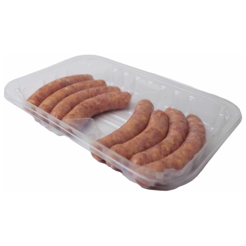 Bandeja con salchichas frescas de pollo de origen español MONTFOIX 240 g.