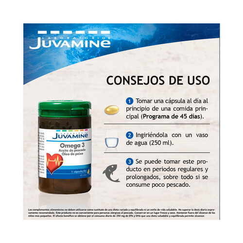 JUVAMINE Omega 3 (procedente de aceite de pescado)  45 Comprimidos.