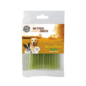 SANDIMAS Snack dental para perro natural, sabor menta SANDIMAS SPIRALDENT 50 g.