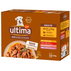 ULTIMA Alimento húmedo de perro mini fit&delicious pouches X12