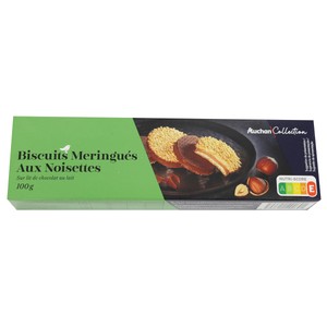 ALCAMPO GOURMET Galletas merengadas con avellanas y chocolate con leche 100 g.