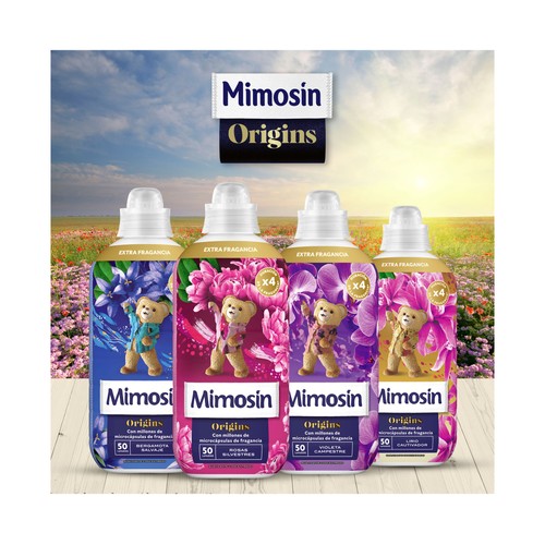 MIMOSIN Origins Suavizante concentrado con aroma a bergamota salvaje 900 ml, 50 lavados.