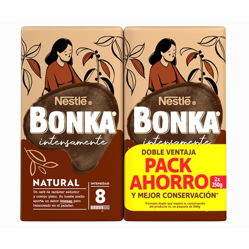 BONKA Café molido natural pack 2 uds. x 500 g.