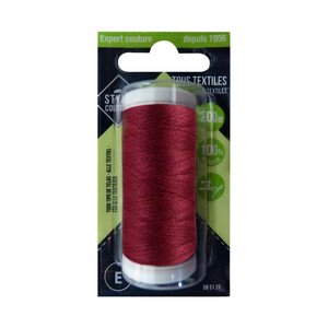 Imagen de Bobina de hilo de poliéster color rojo para todo tipo de telas, 200m., STYLE.