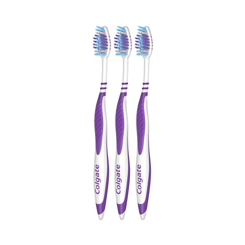 COLGATE Zig zag Cepillo de dientes suave, con filamentos cruzados y cuello flexible 3 uds.