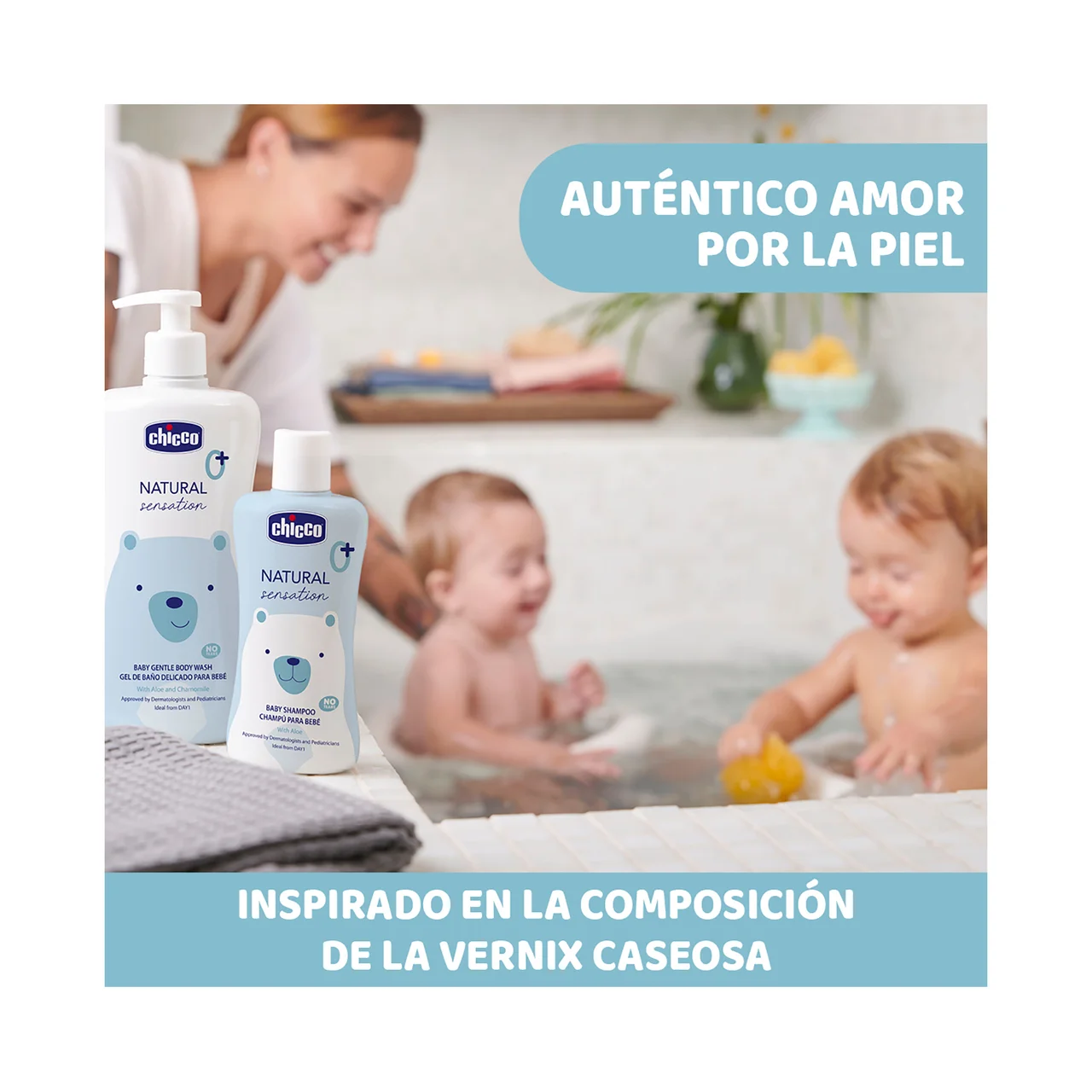 CHICCO Gel de baño sin lágrimas, con aloe vera y Camomil CHICCO Natural sensation 500 ml.