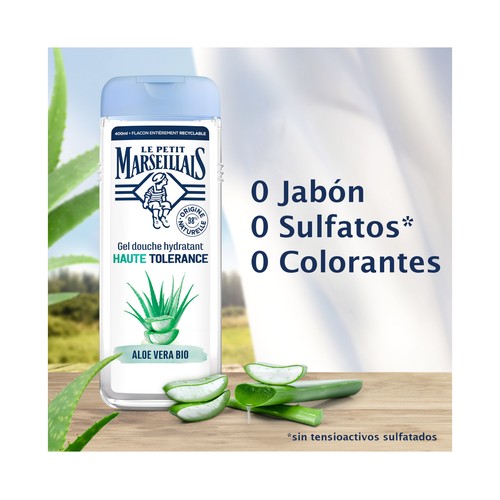LE PETIT MARSELLAIS Gel para baño o ducha calmante con aloe vera, para bebés y pieles sensibles 400 ml.
