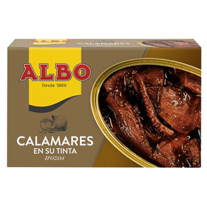 ALBO Calamares en su tinta en trozos ALBO lata de 72 g.