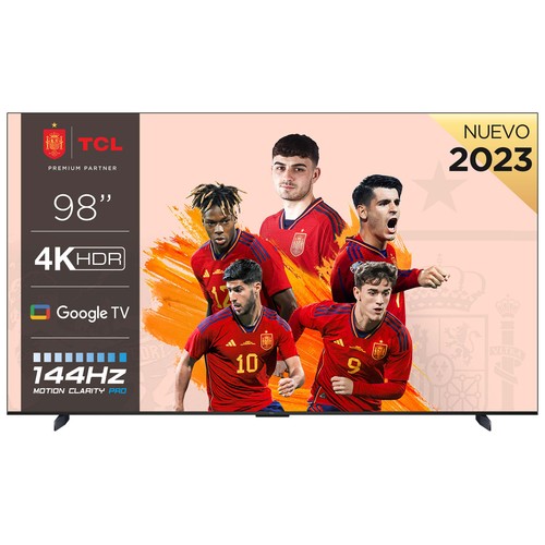 Televisión 248,9cm (98") LED TCL 98P745 4K, HDR10, SMART TV, WIFI, BLUETOOTH, TDT T2, USB reproductor, 4HDMI, 144HZ.