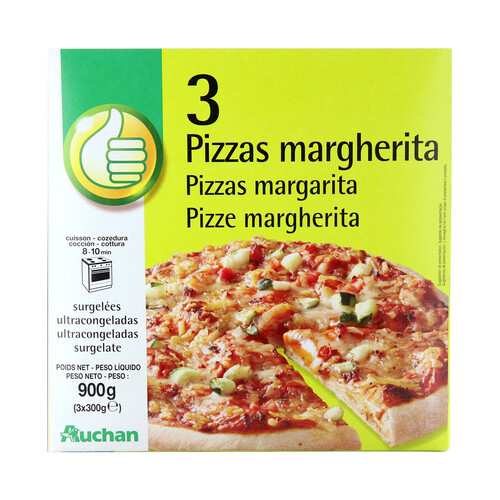 PRODUCTO ECONÓMICO ALCAMPO Pizza margarita ultracongelada 3 x 100 g.