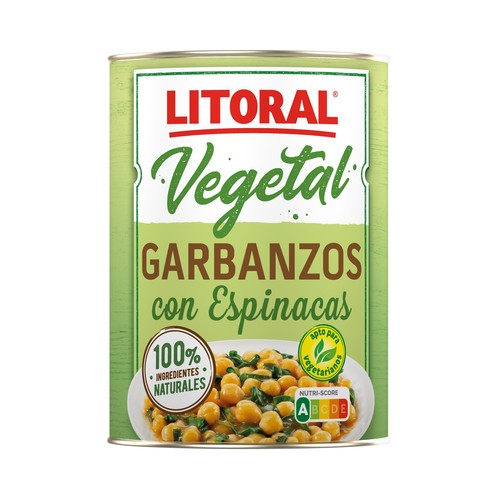 LITORAL Garbanzos con espinacas lata 425 g.