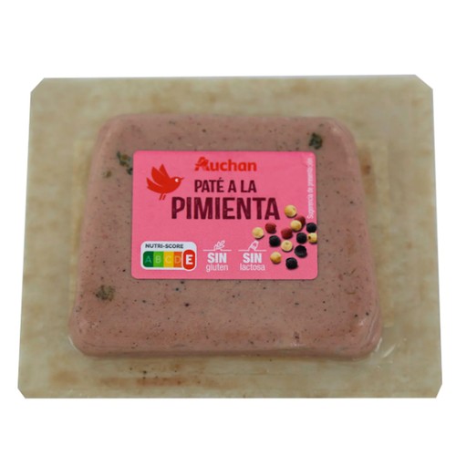 AUCHAN Paté a la pimienta, sin gluten y sin lactosa 75 g. Producto Alcampo