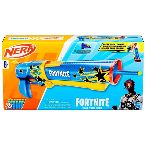 Nerf Fortnite, lanzador Half Tone Hero F8947 12 Dardos +8 Años