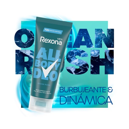 REXONA Men ocean rush Desodorante en crema para hombre, para todo el cuerpo 75 ml.