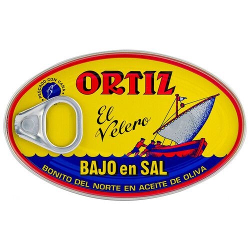 ORTIZ Bonito del norte en aceite de oliva con contenido reducido en sal ORTIZ 82 g.