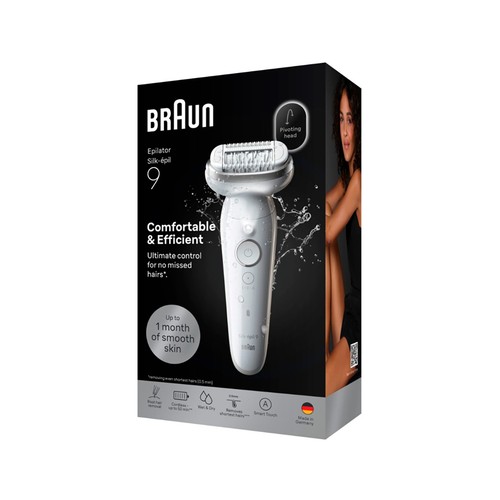 Depiladora eléctrica con cable BRAUN Silk-épil 9 SE 9-000,  sistema 40 pinzas, Wet and Dry