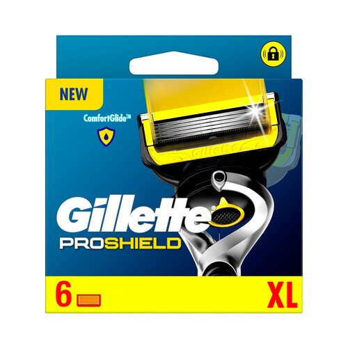 GILLETTE Recambio de cuchillas de 5 hojas para maquinillas de afeitar GILLETTE Proshield 6 uds.