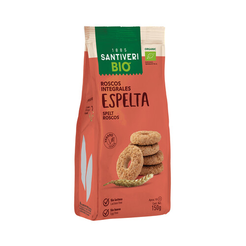 Mini roscos de espelta, ecológicos, SANTIVERI, 150 g.