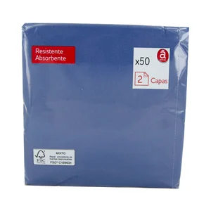 ACTUEL Servilletas doble capa de 40x40 en color azul 50 uds.