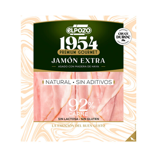 Jamón asado con madera de Haya, de categoria extra y sabor ahumado, cortado en lonchas LEGADO de El Pozo 130 g.