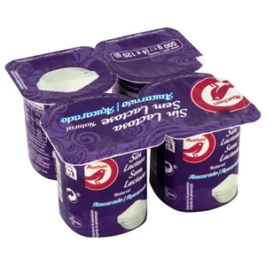 AUCHAN Yogur natural azucarado sin lactosa 4 x 125 g. Producto Alcampo