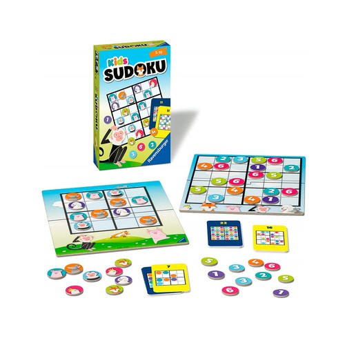Sudoku Kids, juego de lógica, 1-4 jugadores, +5 años, RAVENSBURGER.