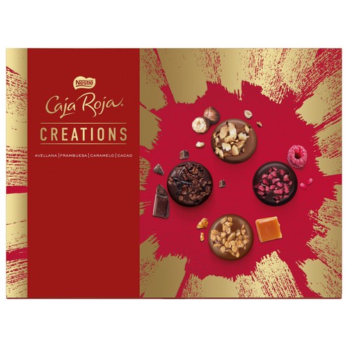 CAJA ROJA DE NESTLE creations Surtido de 15 bombones 186 g.