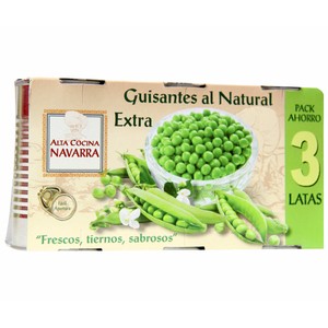 Imagen de ALTA COCINA Guisantes al natural de calidad extra 3 uds x 95 g.