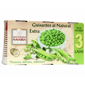ALTA COCINA Guisantes al natural de calidad extra 3 uds x 95 g.