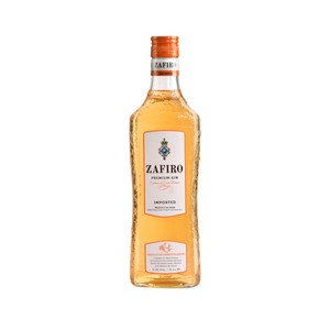 ZAFIRO Ginebra premium naranja, elaborada con naranja y flor de azahar botella 70 cl.