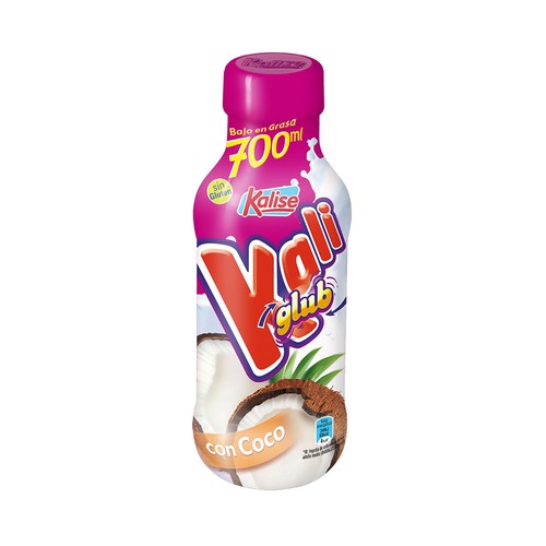KALISE Kaliglub Yogur líquido para beber, con coco, sin gluten y bajo en grasa 700 ml.