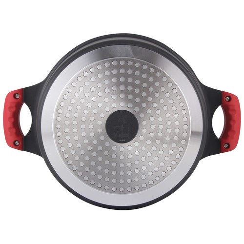 Cacerola 24cm de aluminio fundido con tapa de vidrio, ACTUEL.