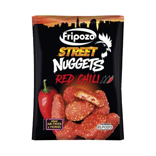 FRIPOZO Street red chili Nuggets de pollo con rebozado e interior picante 250 g.