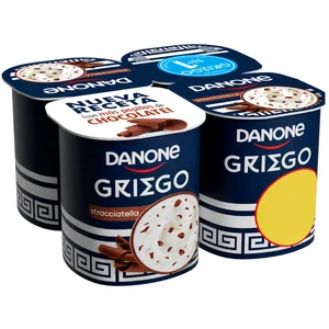 DANONE Yogur griego de stracciatella, con un 30% menos de grasa 4 x 110 g.