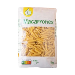 PRODUCTO ECONÓMICO ALCAMPO Pasta macarrón paquete 1 kg.